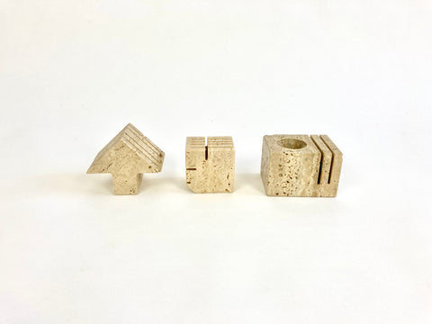 Travertine desk set by Cerri Nestore, Italy 1960-70s