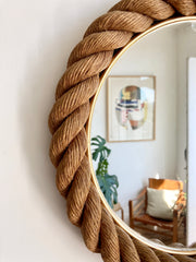 Eyespy - Rope mirror by Adrien Audoux and Frida Minet, France circa 1950-60.