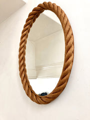 Large rope mirror, Audoux & Minet. France 1950-60