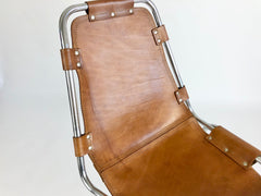 Leather chairs selected by Charlotte Perriand for Les Arcs