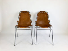 Leather chairs selected by Charlotte Perriand for Les Arcs