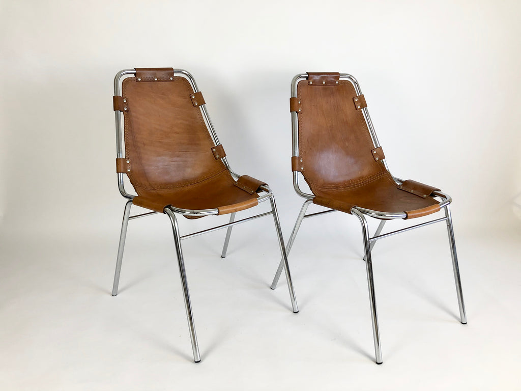 Charlotte Perriand Chrome and Leather Les Arcs Chair