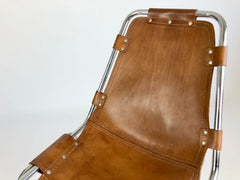 Leather chairs selected by Charlotte Perriand for Les Arcs