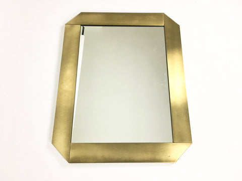 1970s Italian brass wall mirror by Valentin & Co