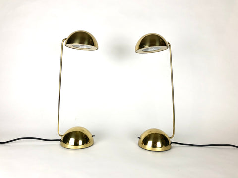 Post modern brass Minikini table lights by Tronconi, Italy 1980s