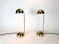 Pair of lights in brass, designed by Barbieri and Marianelli for Tronconi Illuminazione, Italy. Dated 1981.