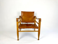 Eyespy - Leather safari chair by Aage Bruun & Son, Denmark 1960s