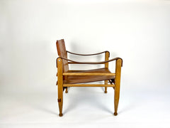 Eyespy - Leather safari chair by Aage Bruun & Son, Denmark 1960s