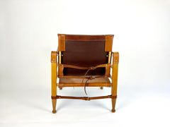 Leather safari chair by Aage Bruun & Son, Denmark 1960s