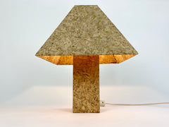 Eyespy - Cork table lamp c1970s sourced from Germany, maker unknown.  Similar design and era to the cork lamps by Ingo Maurer.