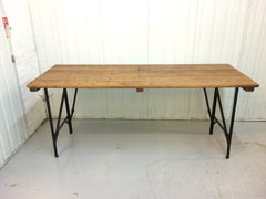 1950s pine and metal table - eyespy