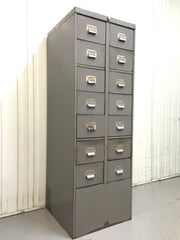 Vintage industrial 14 drawer steel filing cabinet by Roneo Vickers - eyespy