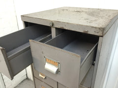 Vintage industrial 14 drawer steel filing cabinet by Roneo Vickers - eyespy