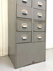 Vintage industrial 14 drawer steel filing cabinet by Roneo Vickers - eyespy