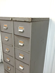 Vintage industrial 14 drawer steel filing cabinet by Roneo Vickers - eyespy