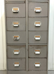 Vintage industrial 14 drawer steel filing cabinet by Roneo Vickers - eyespy