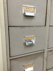 Vintage industrial 14 drawer steel filing cabinet by Roneo Vickers - eyespy