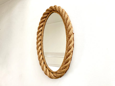 Elliptical rope mirror, Audoux & Minet. France 1950-60