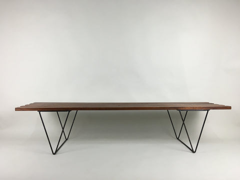 Mid century slatted bench