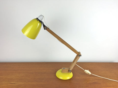 Habitat Conran Maclamp. Yellow, wooden arm