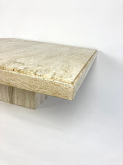 Travertine square coffee table, Italy 1980s