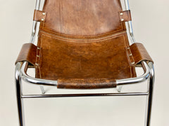 Leather chairs selected by Charlotte Perriand for Les Arcs