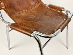 Leather chairs selected by Charlotte Perriand for Les Arcs