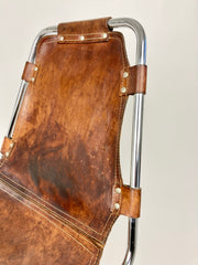 Leather chairs selected by Charlotte Perriand for Les Arcs