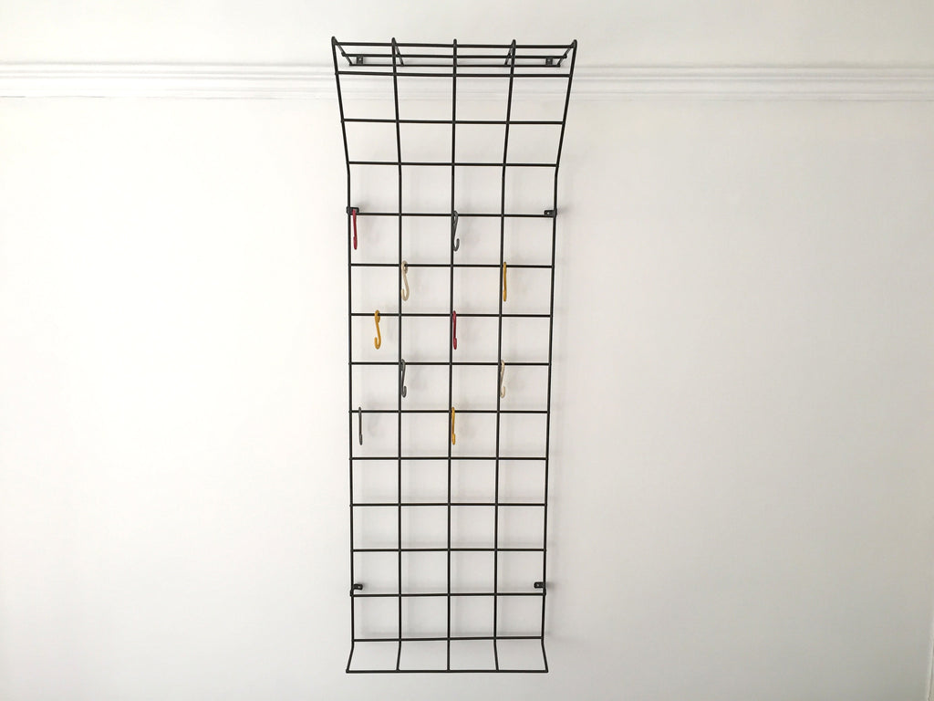 Mid century geometric wire grid coat rack by Karl Fitchel - eyespy
