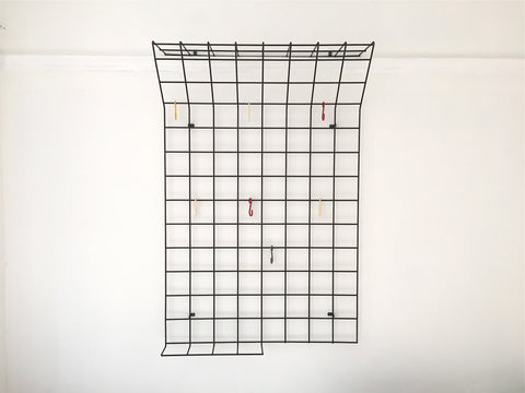 Mid century geometric wire grid coat rack by Karl Fichtel - Large