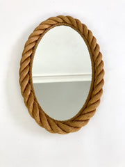 Eyespy - elliptical rope frame mirror by Adrien Audoux and Frida Minet, France circa 1950-60.