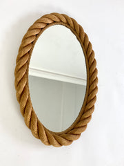 Eyespy - elliptical rope frame mirror by Adrien Audoux and Frida Minet, France circa 1950-60.