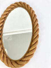 Eyespy - elliptical rope frame mirror by Adrien Audoux and Frida Minet, France circa 1950-60.