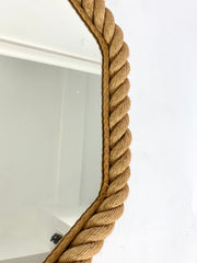 8 sided rope mirror, Audoux & Minet. France 1950-60 - Large