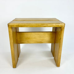 Eyespy - Pine stool, side table or low bench by Charlotte Perriand sourced from Les Arcs resort. 