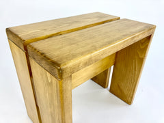 Eyespy - Pine stool, side table or low bench by Charlotte Perriand sourced from Les Arcs resort. 