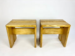 Eyespy - Pine stool, side table or low bench by Charlotte Perriand sourced from Les Arcs resort. 