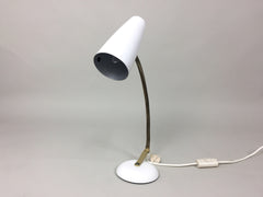 White and brass mid century lamp by Maclamp - eyespy