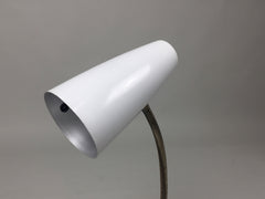 White and brass mid century lamp by Maclamp - eyespy