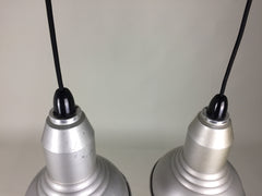 Pair of vintage industrial pendant lights - eyespy