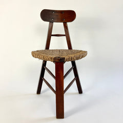 Eyespy - early 20th century Arts & Crafts rustic tripod chair from the Netherlands.
