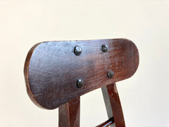 Rustic tripod chair with rush seat