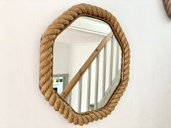 8 sided rope mirror, Audoux & Minet. France 1950-60 - Medium