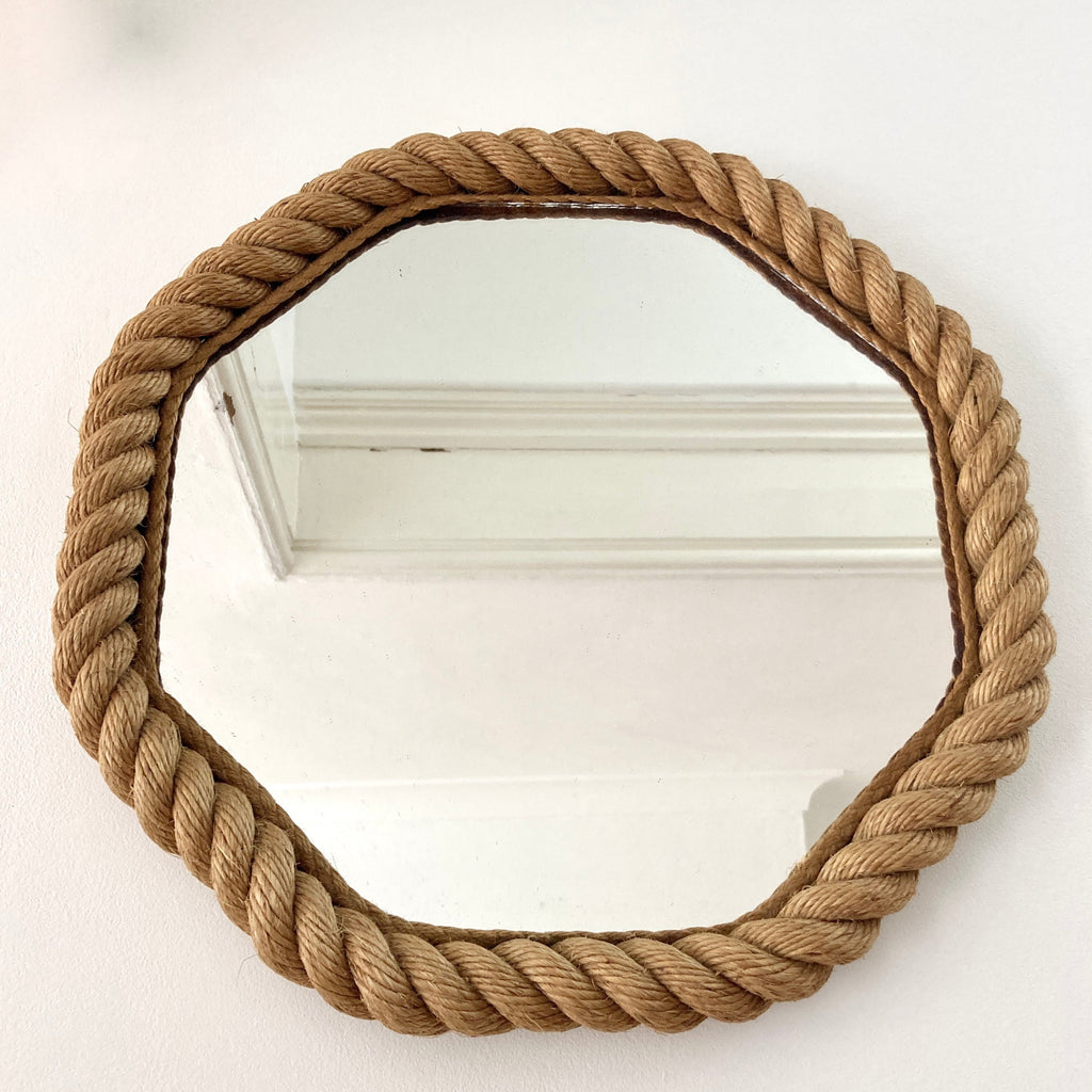 Eyespy - 8 sided rope mirror, Audoux & Minet. France 1950-60 - Medium