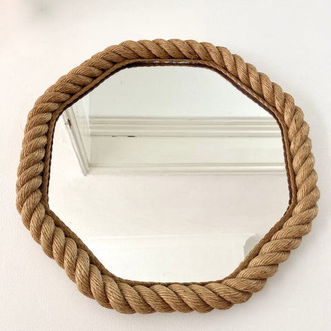 8 sided rope mirror, Audoux & Minet. France 1950-60 - Medium