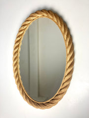 Eyespy  - Large elliptical rope mirror, Audoux & Minet. France 1950-60