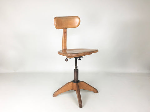 Swiss 1930s vintage industrial office chair by Stoll Giroflex