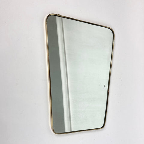 Mid century brass wall mirror, Italy 1950s