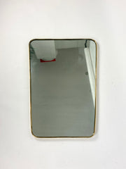 Mid century brass wall mirror, Italy 1950s