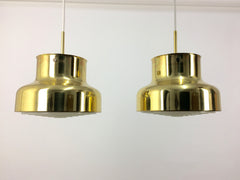 Pair of brass 'Bumling' pendant lamps by Anders Pehrson for Ateljé Lyktan - eyespy